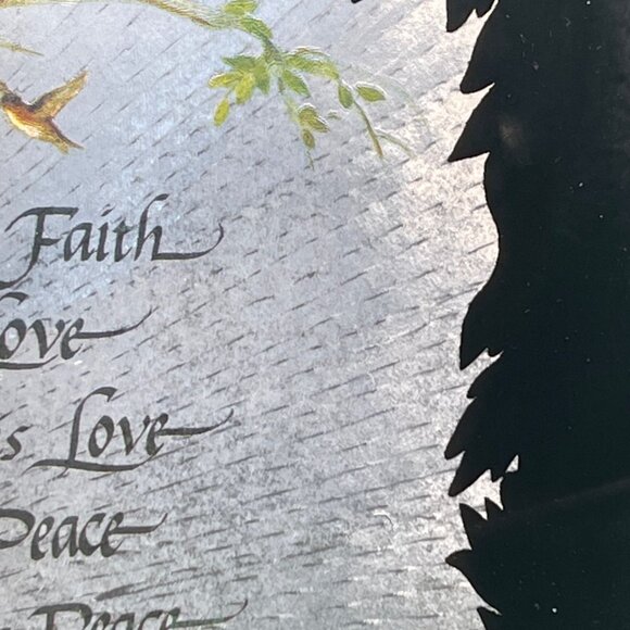 Kafka Screened Etching Metal Foil Silhouette Faith Love Inspirational Framed Art - Picture 9 of 10